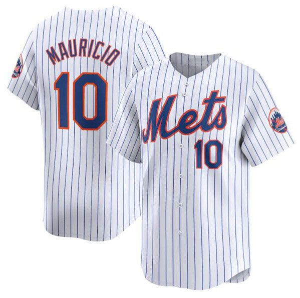 New York Mets #10 Ronny Mauricio White 2024 Home Limited Stitched Baseball Jerse