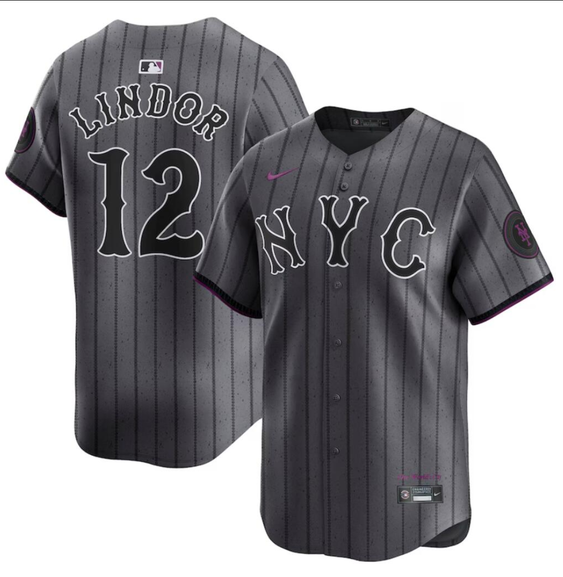 New York Mets #12 Francisco Lindor Jersey Stitched Grey Alternate