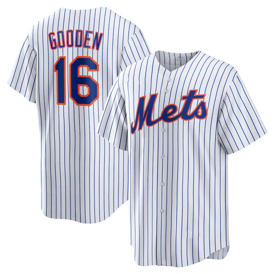 New York Mets #16 Dwight Gooden Home Replica Player Jersey White Stitched Base