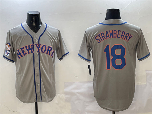 New York Mets #18 Darryl Strawberry Grey 2025 Spring Training Cool Base Stitched