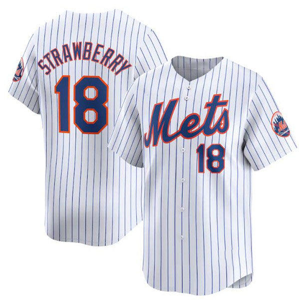 New York Mets #18 Darryl Strawberry White 2024 Home Limited Stitched Baseball Je