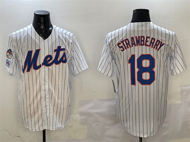 New York Mets #18 Darryl Strawberry White 2025 Spring Training Cool Base Stitche