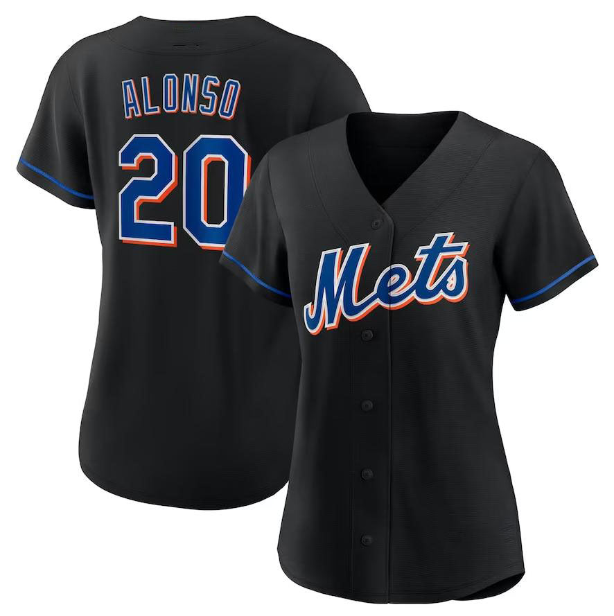 New York Mets #20 Pete Alonso Black 2022 Alternate Replica Player Jersey Basebal