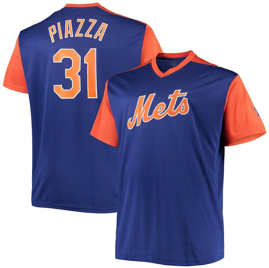 New York Mets #31 Mike Piazza Royal Orange Cooperstown Collection Replica Player