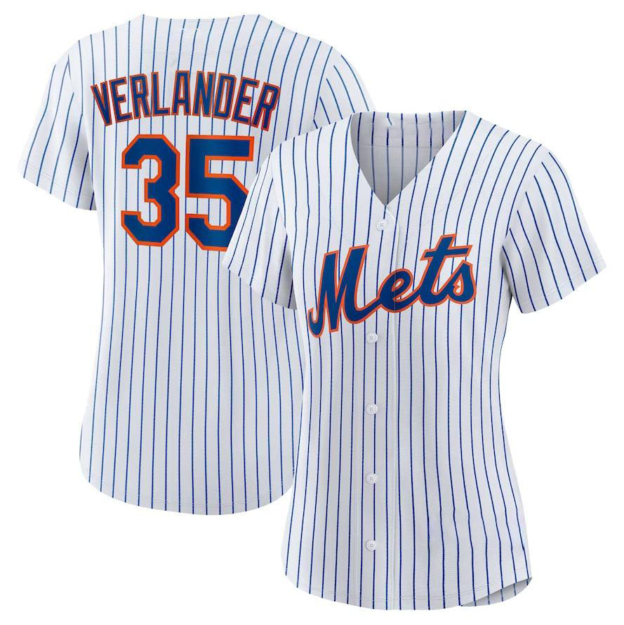New York Mets #35 Justin Verlander White Home Replica Player Jersey Baseball Jer