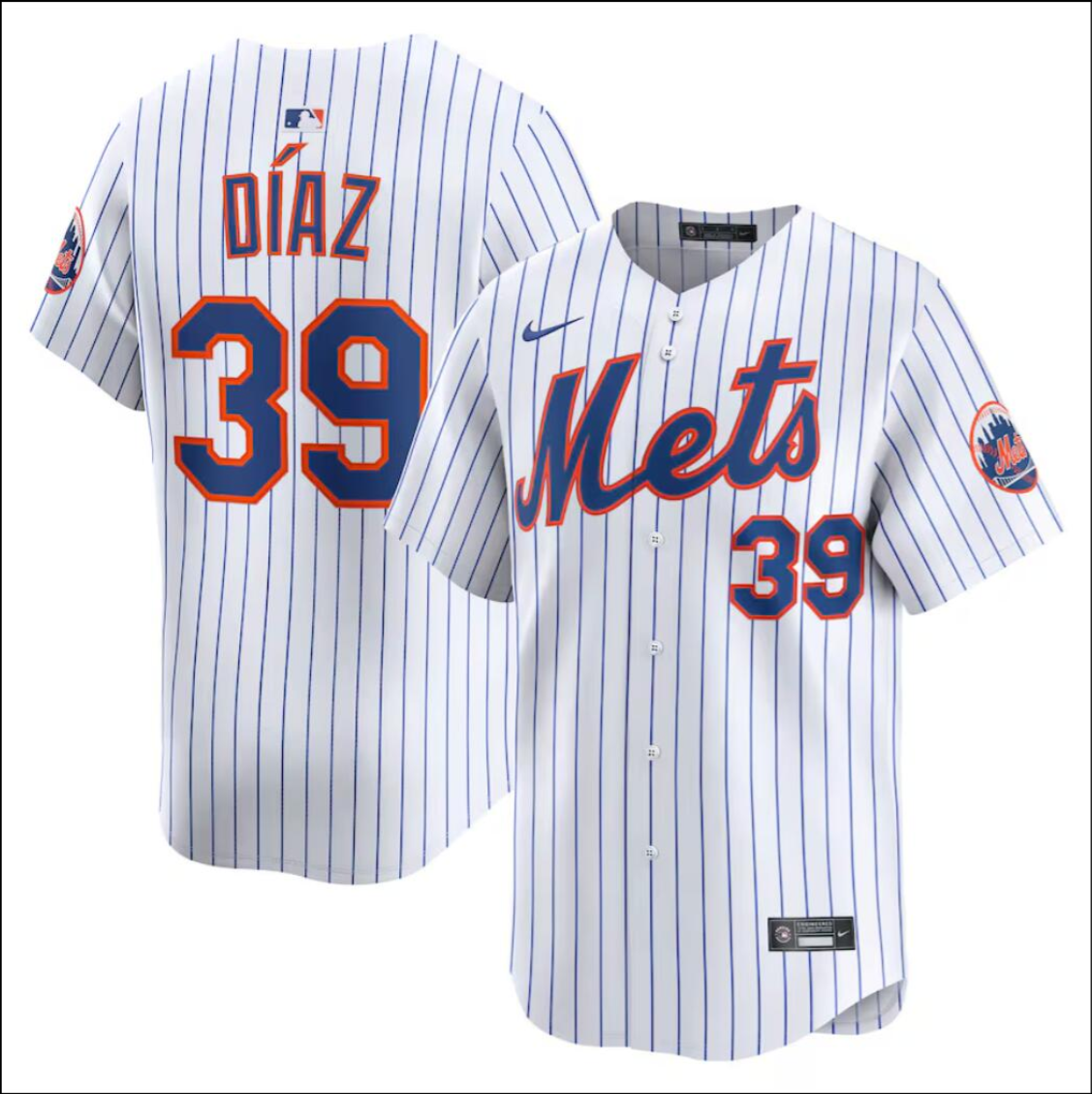 New York Mets #39 Edwin Diaz Jersey Stitched White Alternate