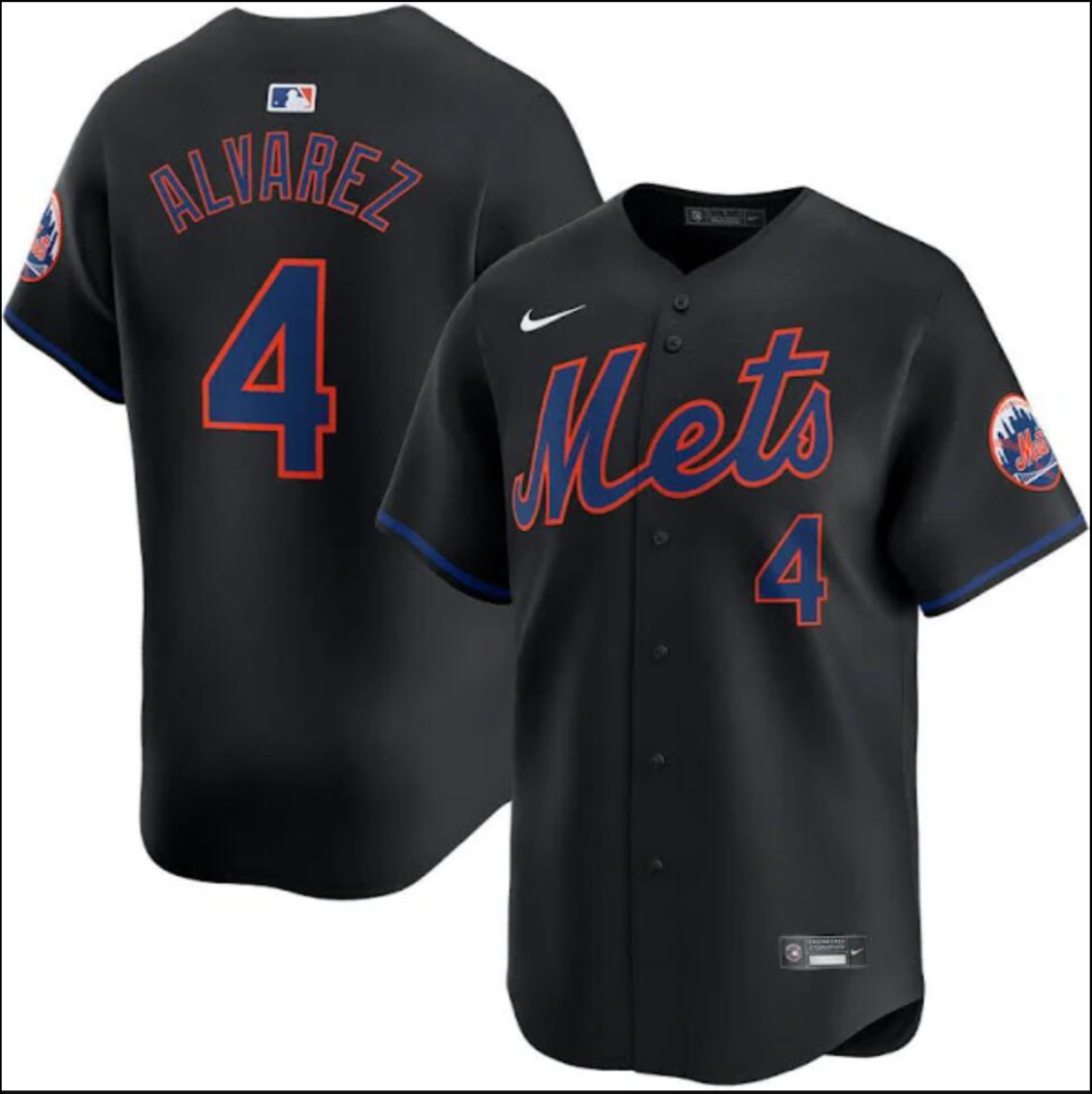 New York Mets #4 Francisco Alvarez Jersey Stitched Black