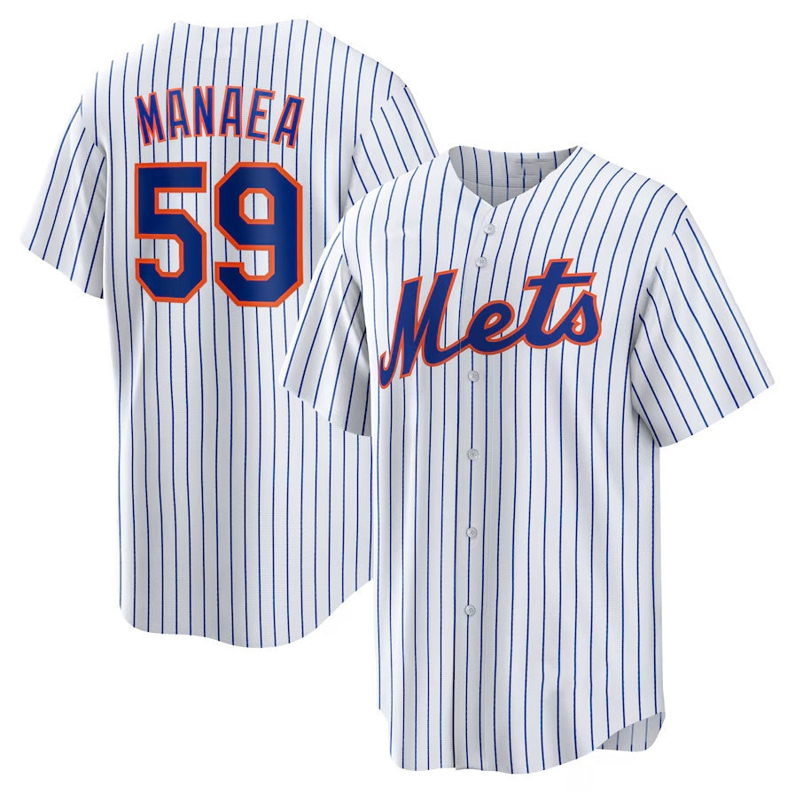 New York Mets #59 Sean Manaea Home Replica Jersey White Stitched Baseball Jers