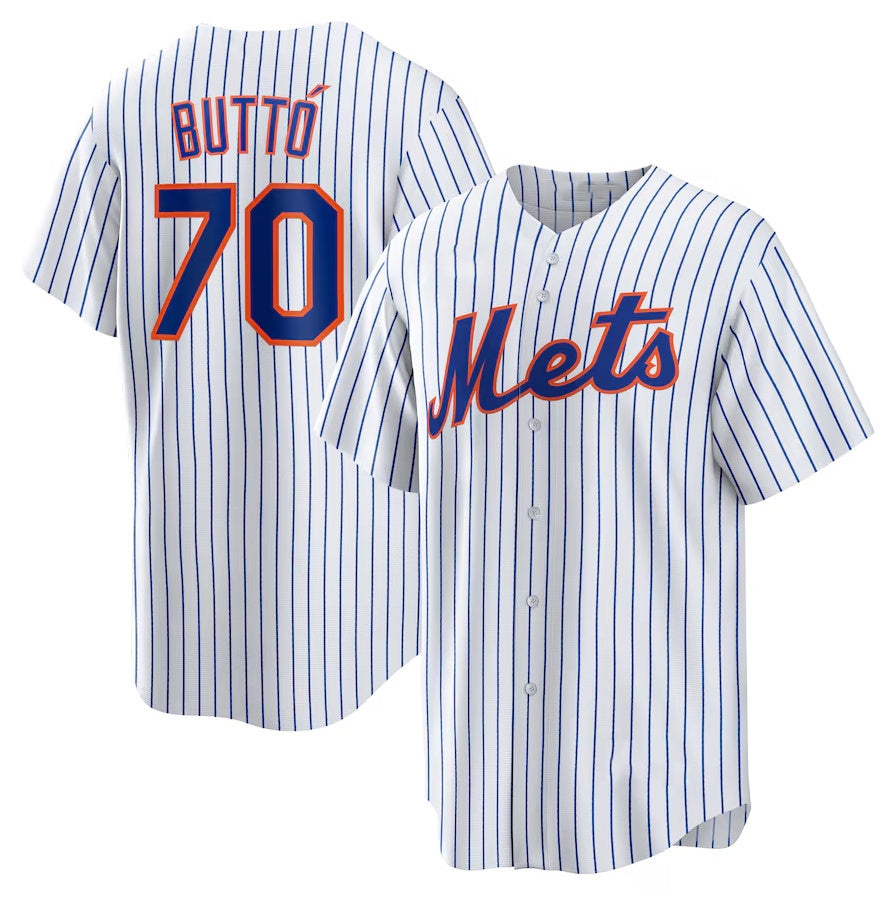 New York Mets #70 Jose Butto Home Replica Jersey White Stitched Baseball Jerse