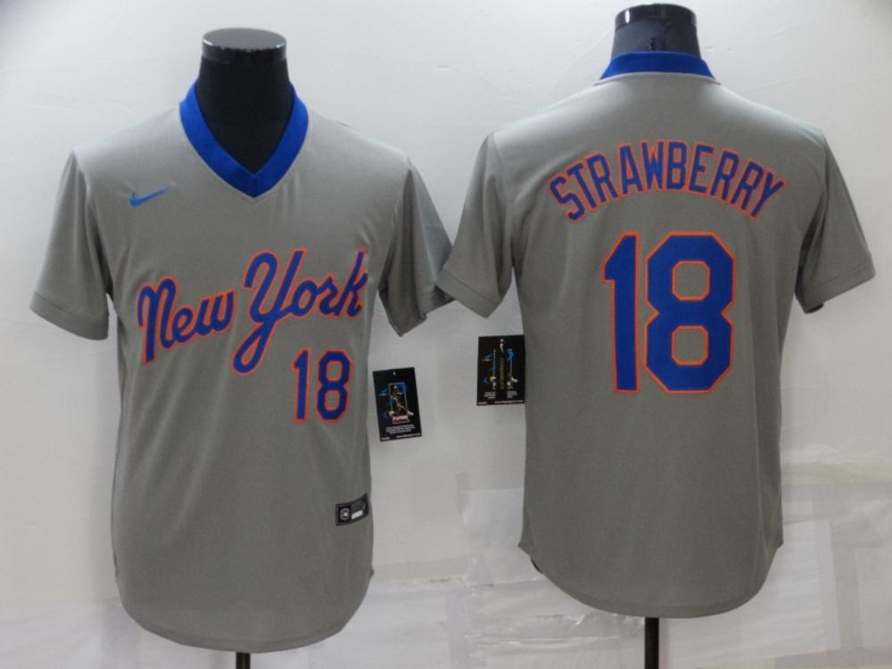 New York Mets Darryl Strawberry Gray Throwback Jersey