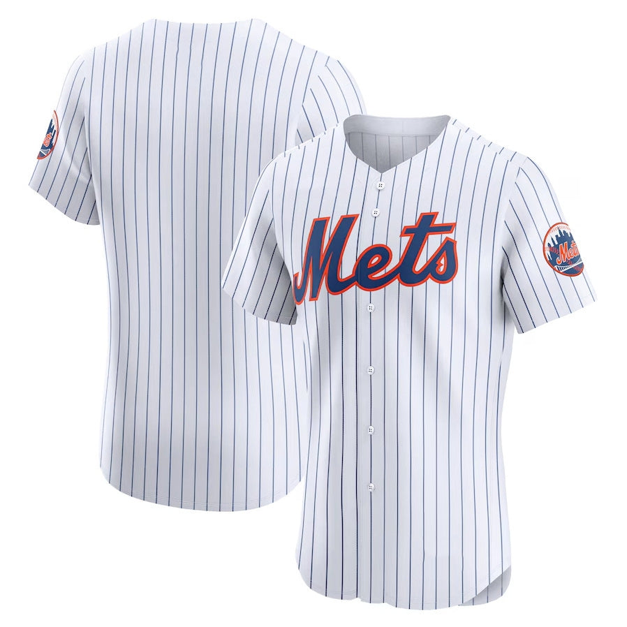 New York Mets Home Elite Jersey White Stitched Baseball Jersey