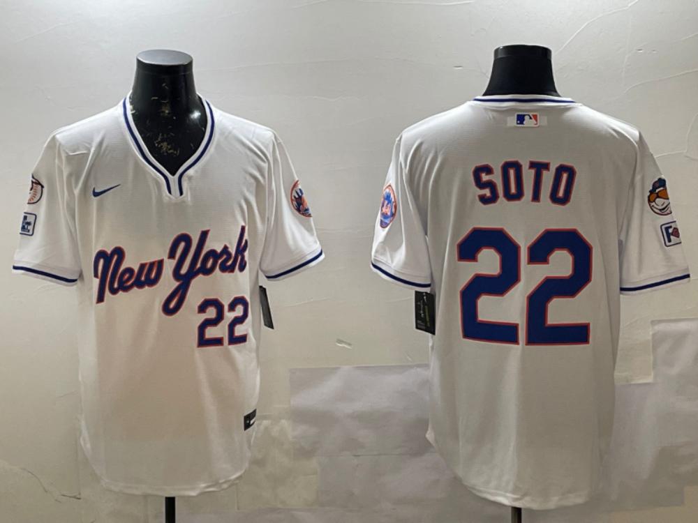New York Mets Juan Soto White Throwback Fashion Jersey