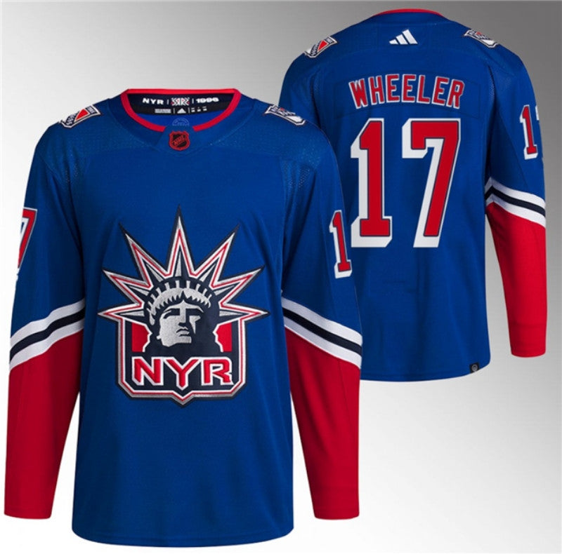New York Rangers 17 Blake Wheeler Blue Reverse Retro Stitched Jersey