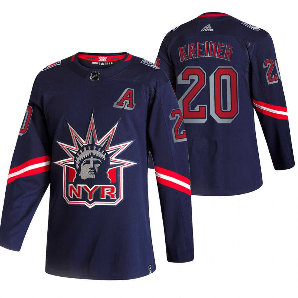 New York Rangers 20 Chris Kreider Navy Mens Adidas 2020 21 Reverse Retro Alternate Nhl Jersey