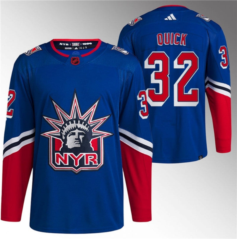 New York Rangers 32 Jonathan Quick Blue Reverse Retro Stitched Jersey