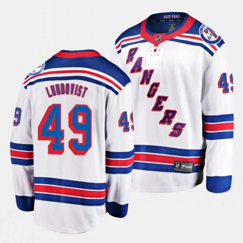 New York Rangers 49 Gabe Perreault Away White Jersey 2023 Nhl Draft
