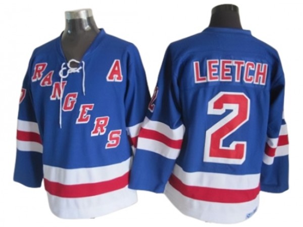 New York Rangers #2 Brian Leetch Vintage CCM Jersey Blue