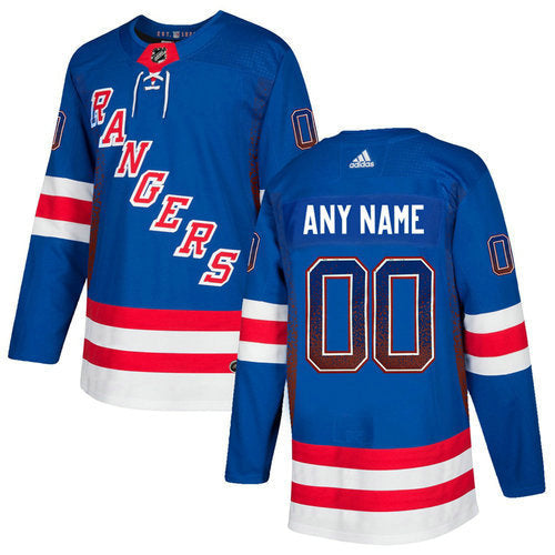 New York Rangers Blue Customized Drift Fashion Jersey
