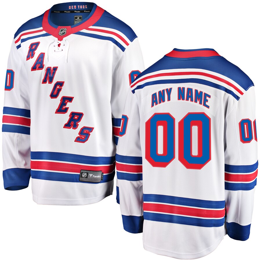 New York Rangers Fanatics Branded Away Breakaway Custom Jersey White