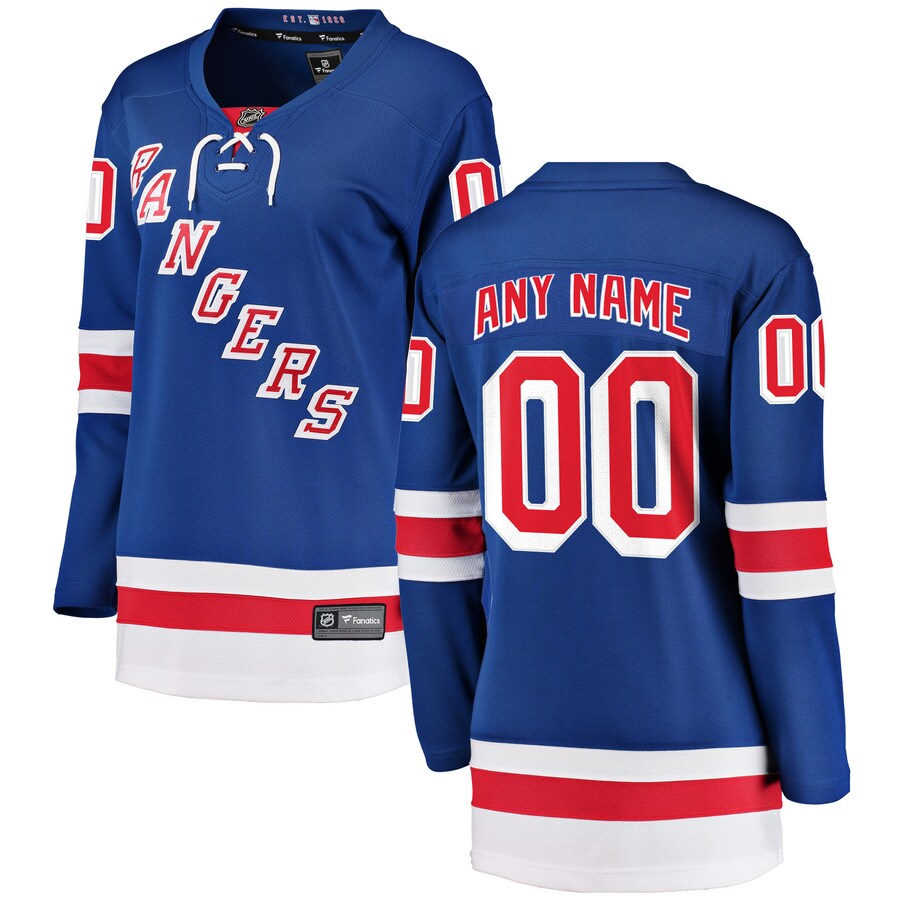 New York Rangers Fanatics Branded Womens Home Breakaway Custom Jersey Blue