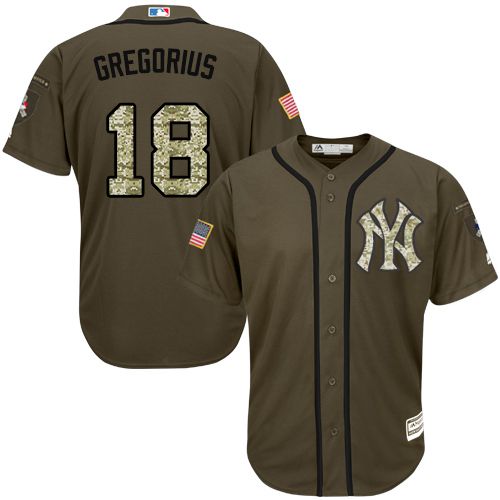 New York Yankees 18 Didi Gregorius Green Salute To Service Stitched Mlb Jersey