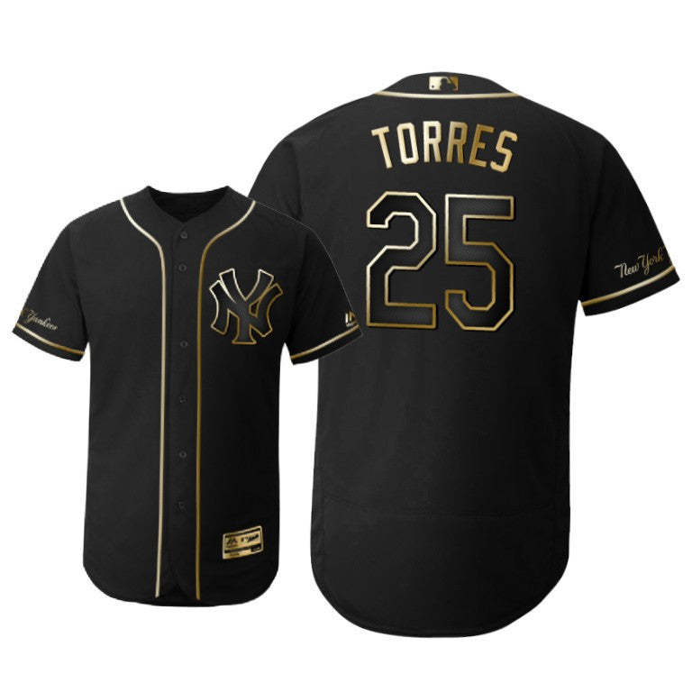 New York Yankees 25 Gleyber Torres Mlb 2019 Golden Brandedition Black Jersey Gift For Yankees Fans