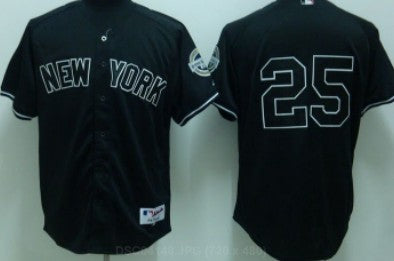 New York Yankees 25 Mark Teixeira Black Jersey