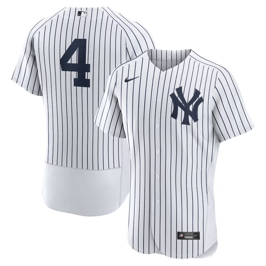 New York Yankees 4 Lou Gehrig Home Authentic Retired Player Jersey White