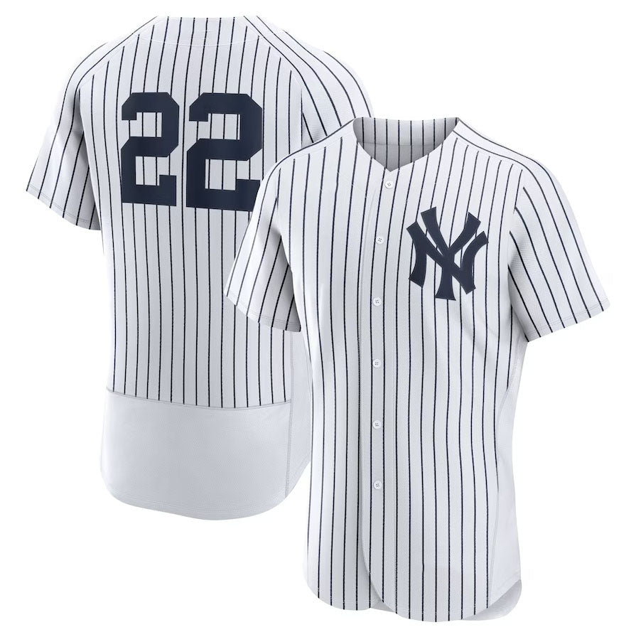 New York Yankees #22 Juan Soto Home Authentic Player Jersey White Stitches Base