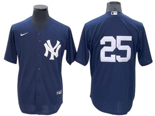 New York Yankees #25 Gleyber Torres Alternate Jersey Navy