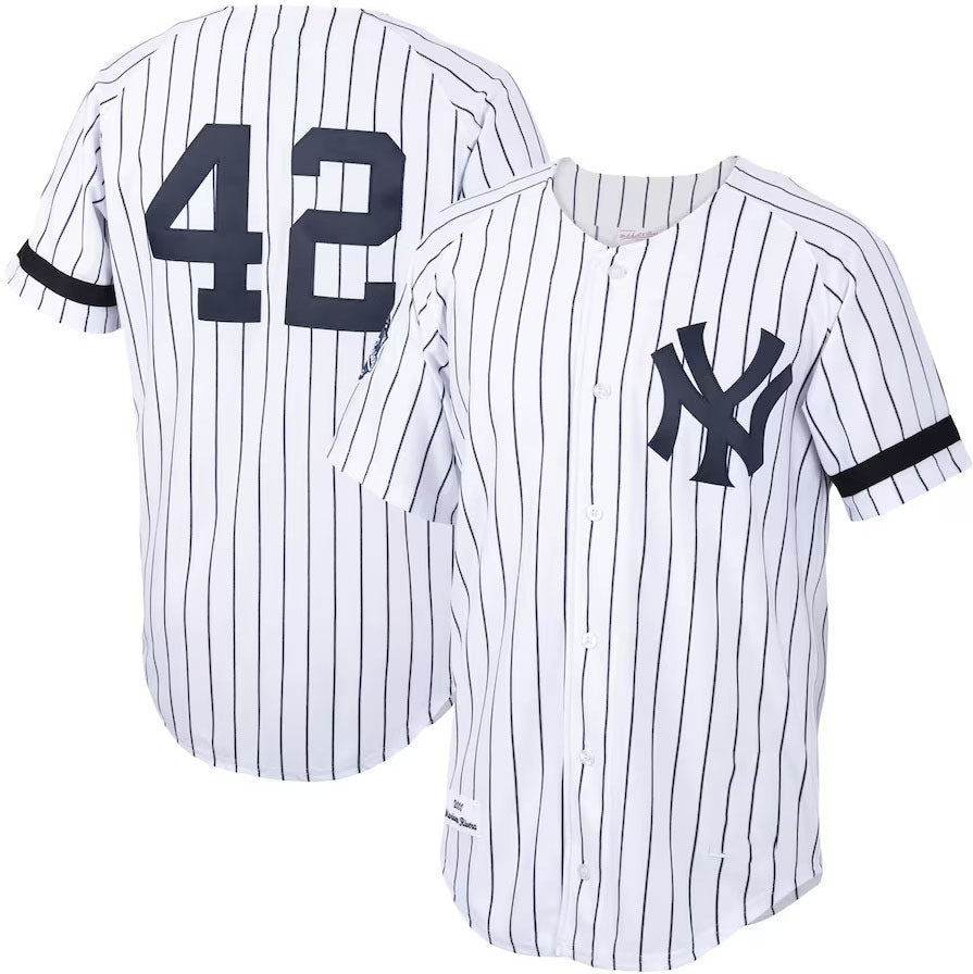New York Yankees #42 Mariano Rivera Mitchell & Ness Home 2000 Cooperstown Collec
