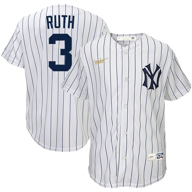 New York Yankees Babe Ruth 3 2020 Mlb White Jersey