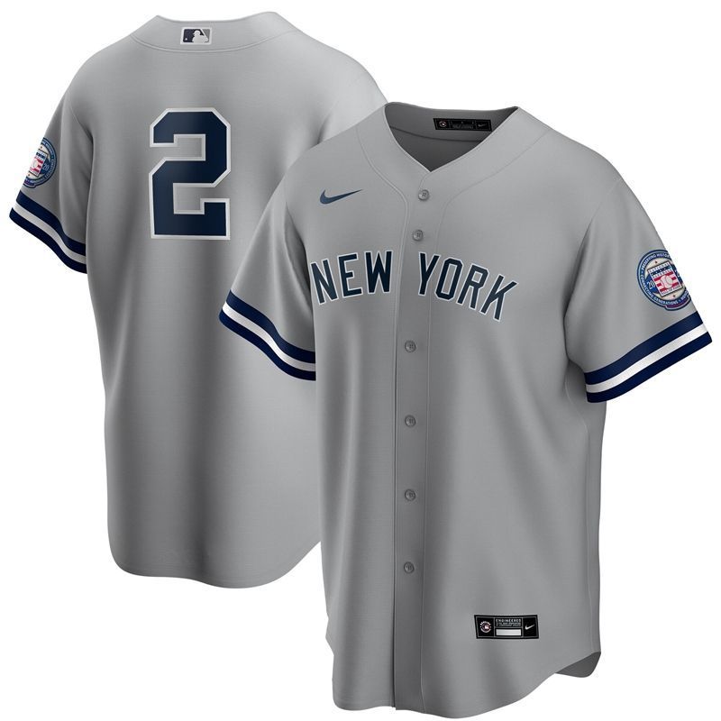 New York Yankees Derek Jeter 2 2020 Mlb Light Grey Jersey