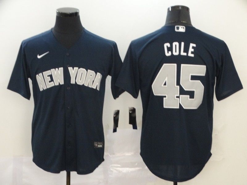 New York Yankees Gerrit Cole 45 2020 Mlb Black Blue Jersey