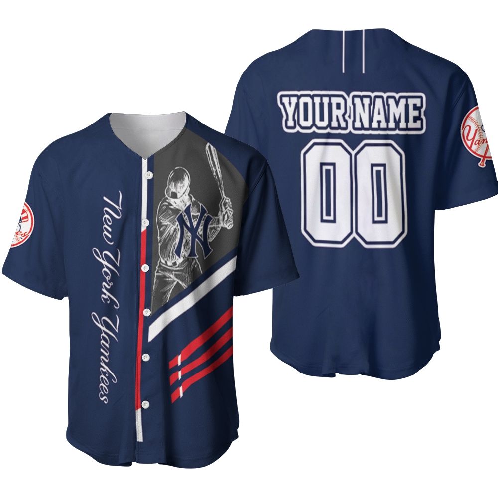 New York Yankees Mlb Bronx Bombers 3d Personalized Baseball Jersey