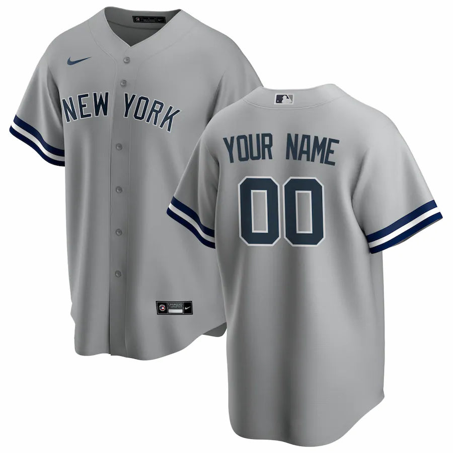 New York Yankees Nike Road 2020 Replica Custom Jersey Gray