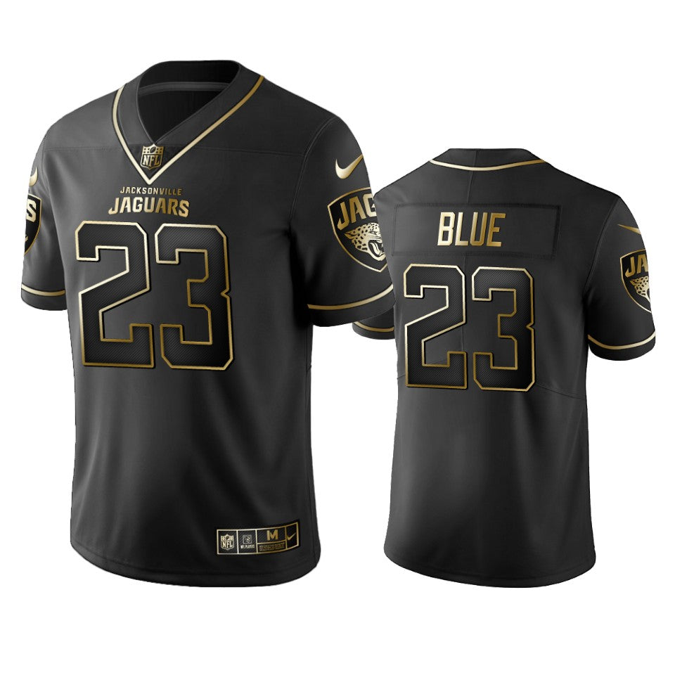 Nfl 100 Alfred Blue Jaguars Black Golden Edition Jersey