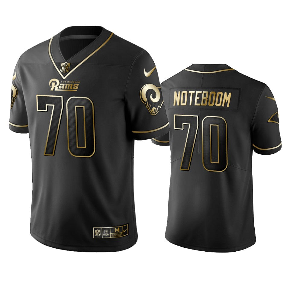 Nfl 100 Commercial Joseph Noteboom Los Angeles Rams Black Golden Edition Vapor Untouchable Limited Jersey Mens