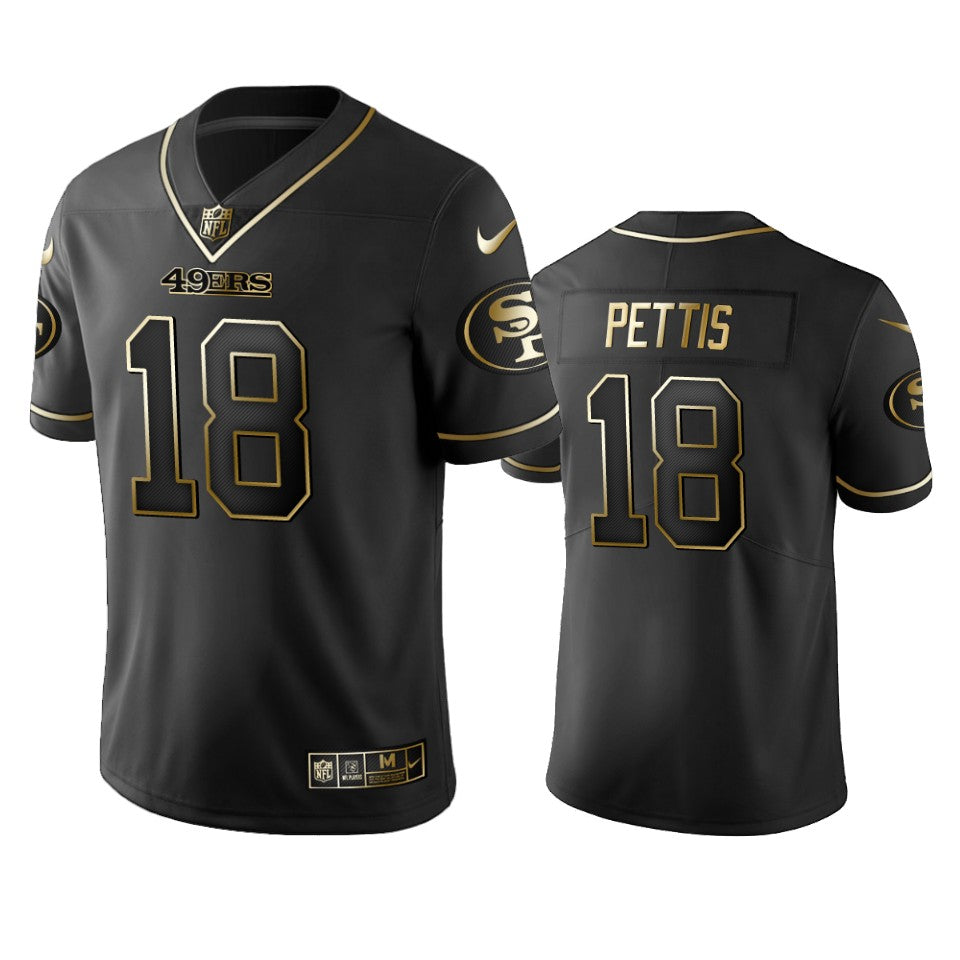 Nfl 100 Dante Pettis San Francisco 49ers Black Golden Edition Vapor Untouchable Limited Jersey Mens