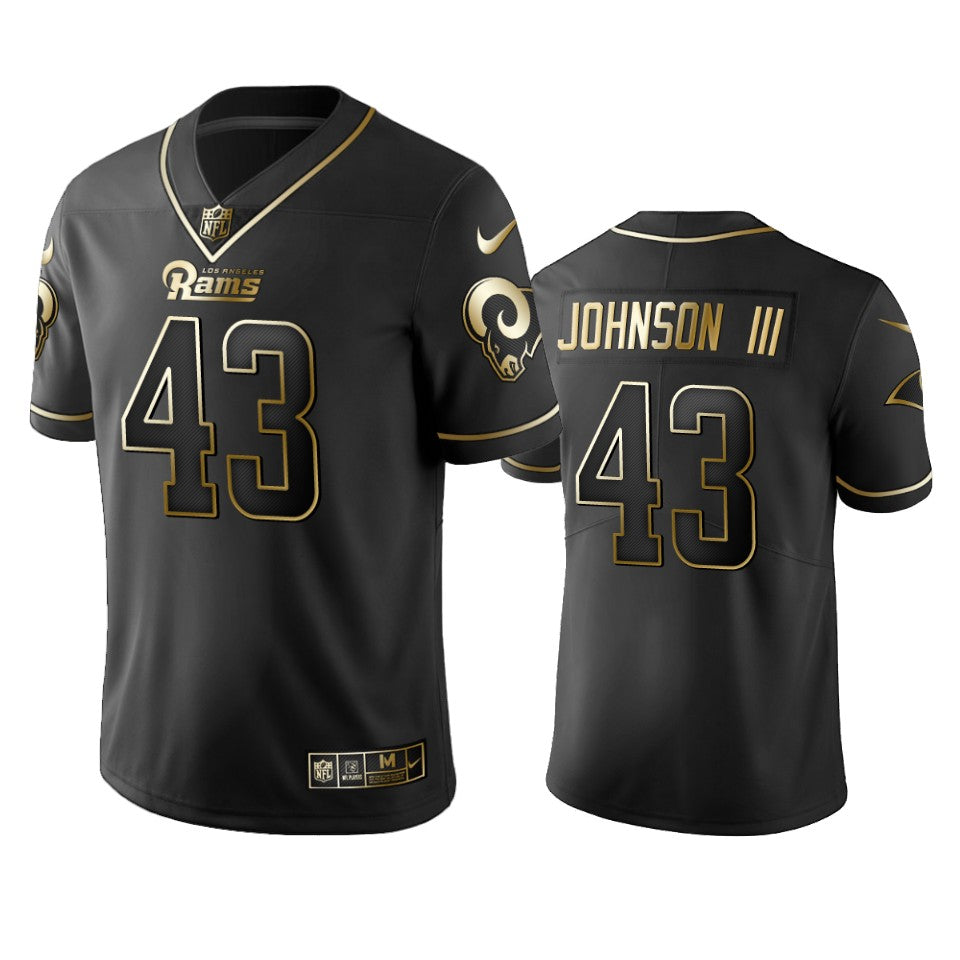 Nfl 100 John Johnson Los Angeles Rams Black Golden Edition Vapor Untouchable Limited Jersey Mens