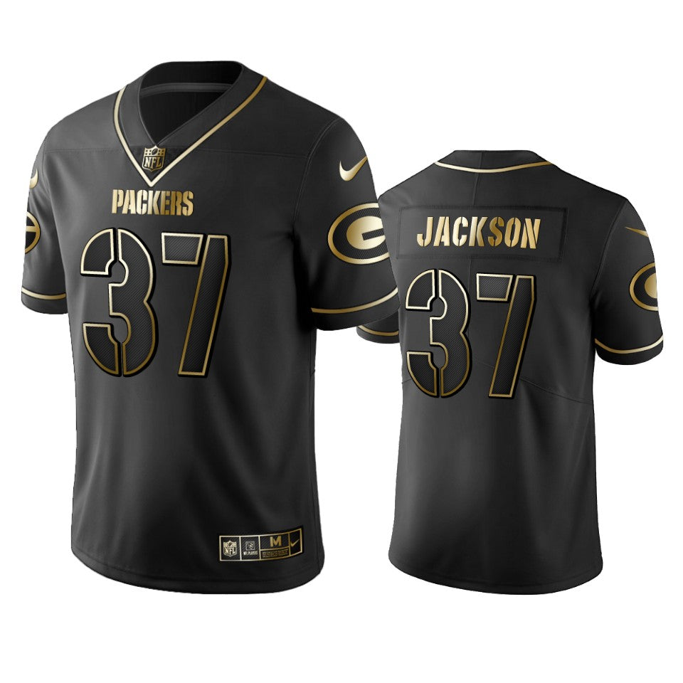 Nfl 100 Josh Jackson Green Bay Packers Black Golden Edition Vapor Untouchable Limited Jersey Mens