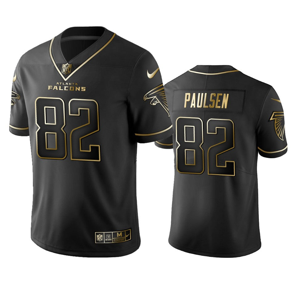 Nfl 100 Logan Paulsen Atlanta Falcons Black Golden Edition Vapor Untouchable Limited Jersey Mens