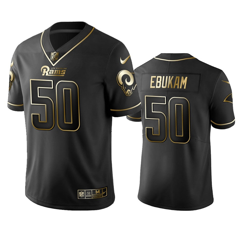 Nfl 100 Samson Ebukam Los Angeles Rams Black Golden Edition Vapor Untouchable Limited Jersey Mens