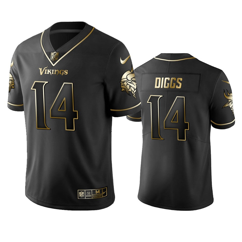 Nfl 100 Stefon Diggs Minnesota Vikings Black Golden Edition Vapor Untouchable Limited Jersey Mens