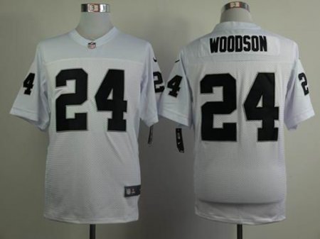 Nfl Oakland Raiders 24 Woodson White Nike Game Jersey