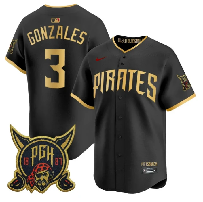 Nick Gonzales Jersey #3 Pittsburgh Pirates 2026 City Connect Stitched