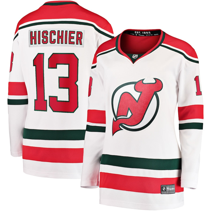 Nico Hischier New Jersey Devils Fanatics Branded Womens Alternate Premier Breakaway Player Jersey White