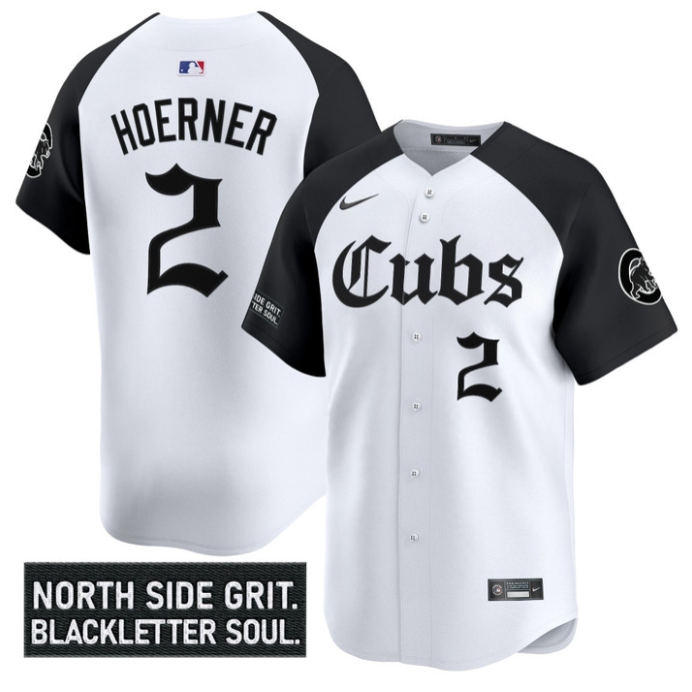 Nico Hoerner Jersey #2 Chicago Cubs Gothic North Side Edition Vapor Limited Stit