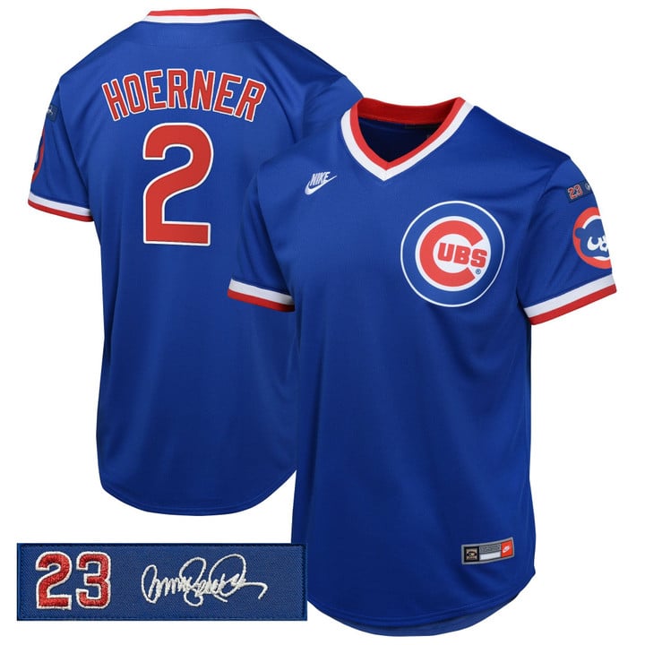 Nico Hoerner Jersey #2 Chicago Cubs Ryne Sandberg Tribute Patch Stitched