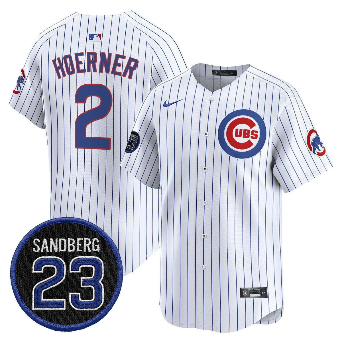 Nico Hoerner Jersey #2 Chicago Cubs Ryne Sandberg Tribute Stitched Stripes